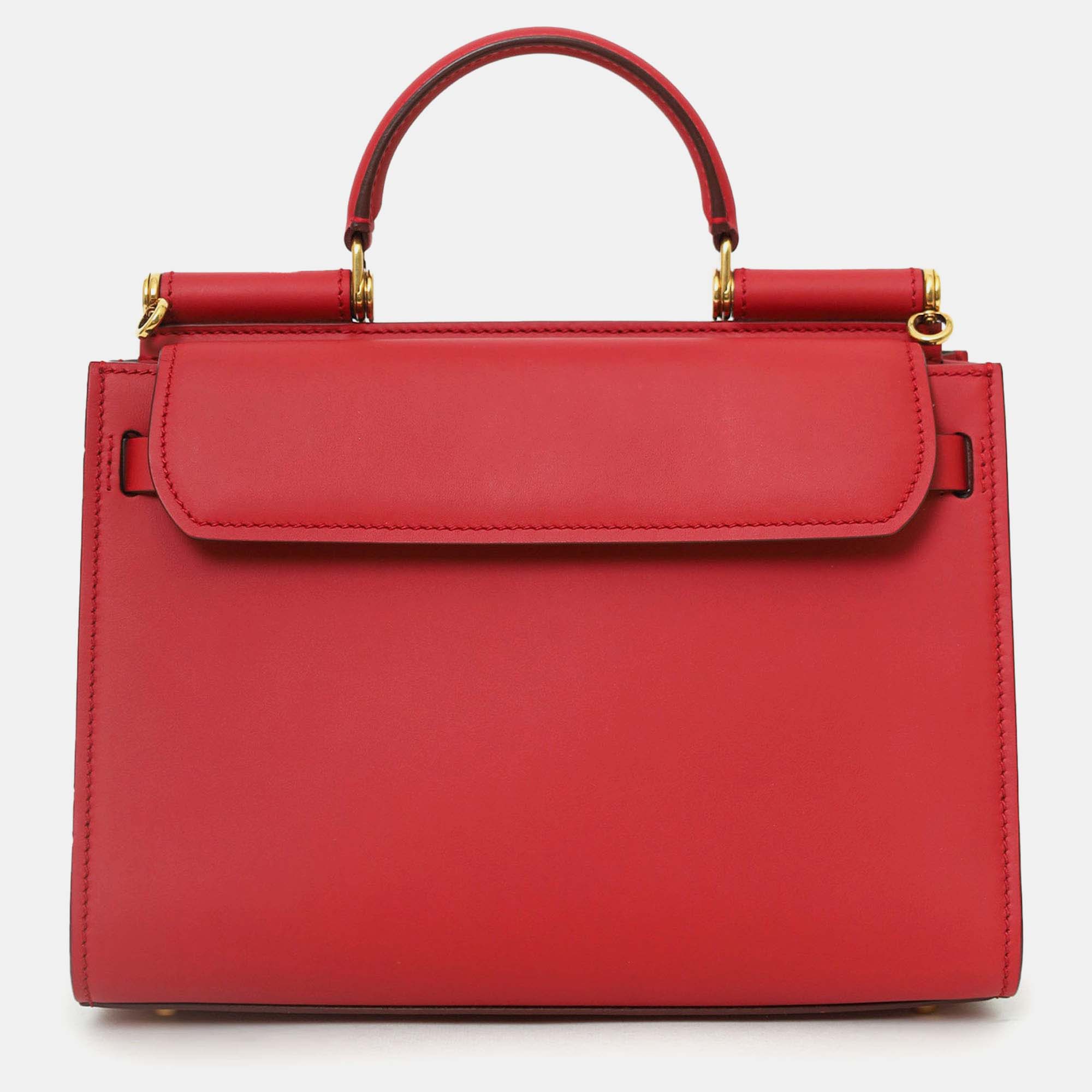 

Dolce & Gabbana Red Leather Sicily Bag