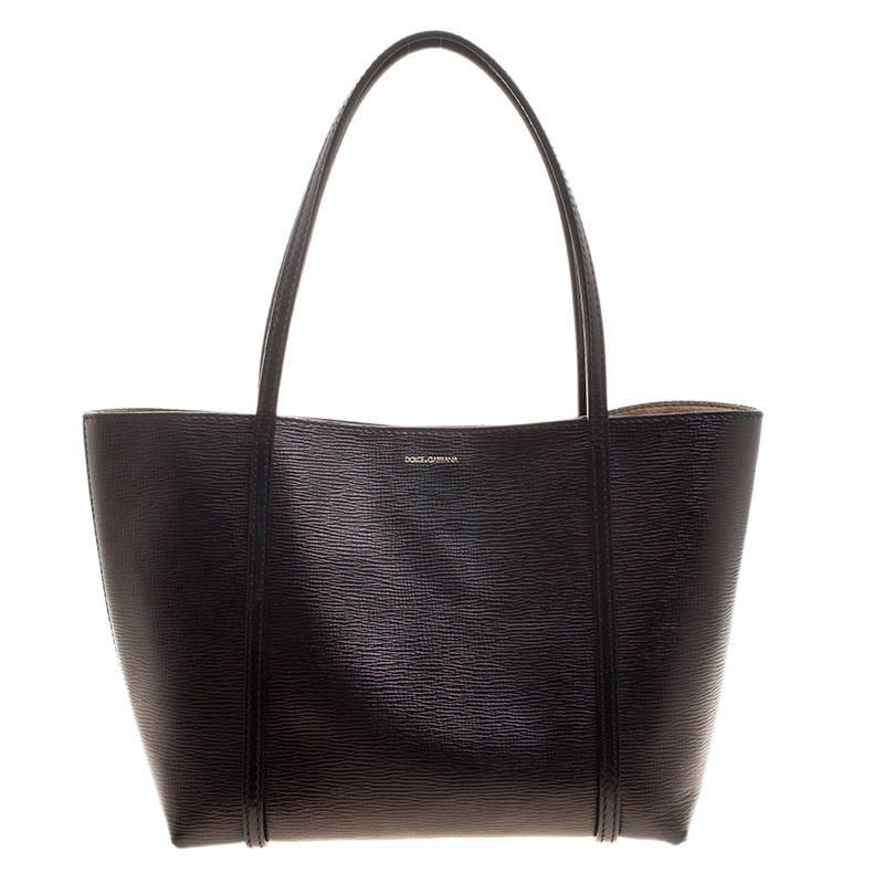 Pre Owned Dolce and  Gabbana Black Leather Tote