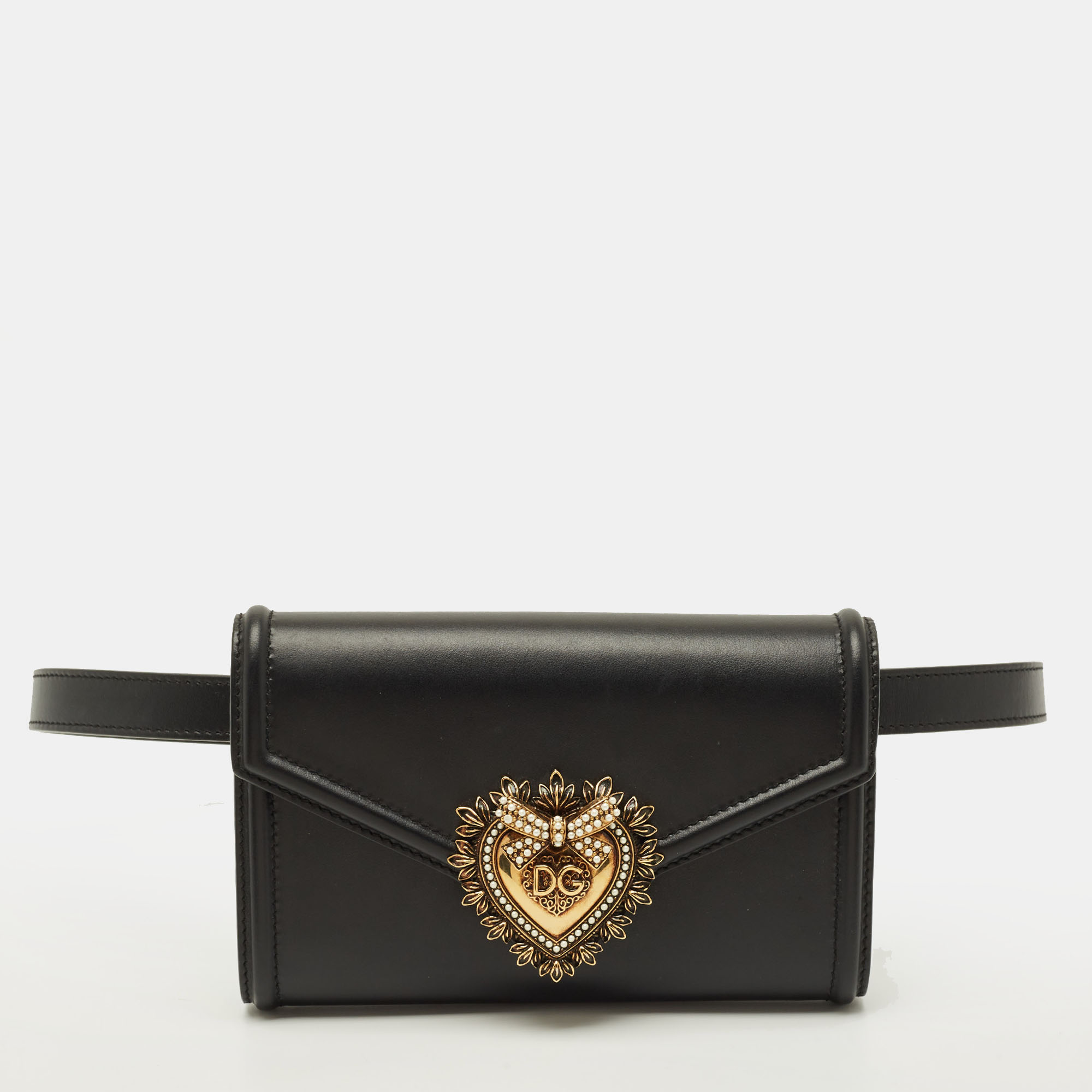 

Dolce & Gabbana Devotion Black Leather Belt Bag