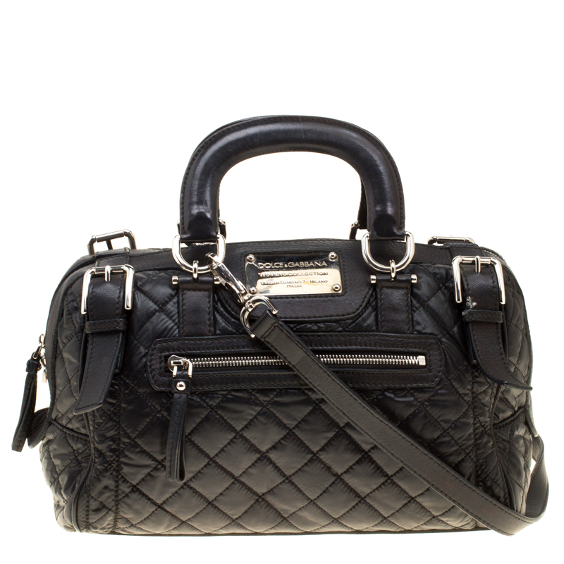 Dolce And Gabbana Black Nylon Leather Miss Easy Way Top Handle Bag Dolce And Gabbana Black Nylon Leather Miss Easy Way Top Handle Bag