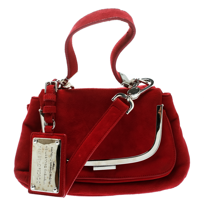Dolce & Gabbana Red Suede Miss Sleek Crossbody Bag Dolce & Gabbana The Luxury Closet
