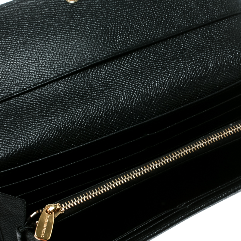 

Dolce & Gabbana Black Leather Continental Wallet