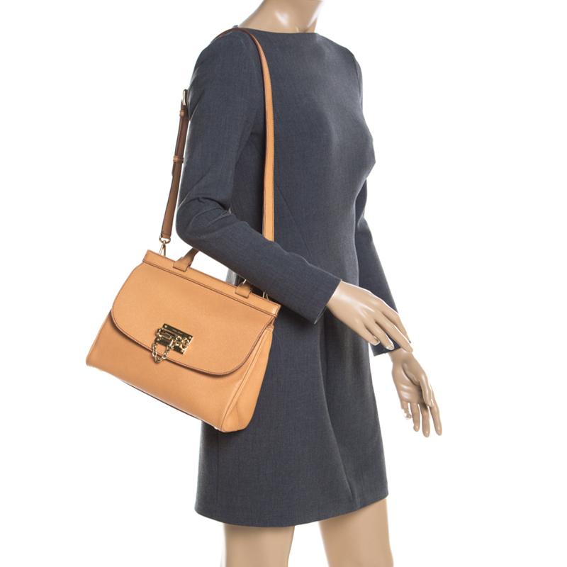 

Dolce & Gabbana Mustard Leather  Monica Top Handle Bag, Yellow