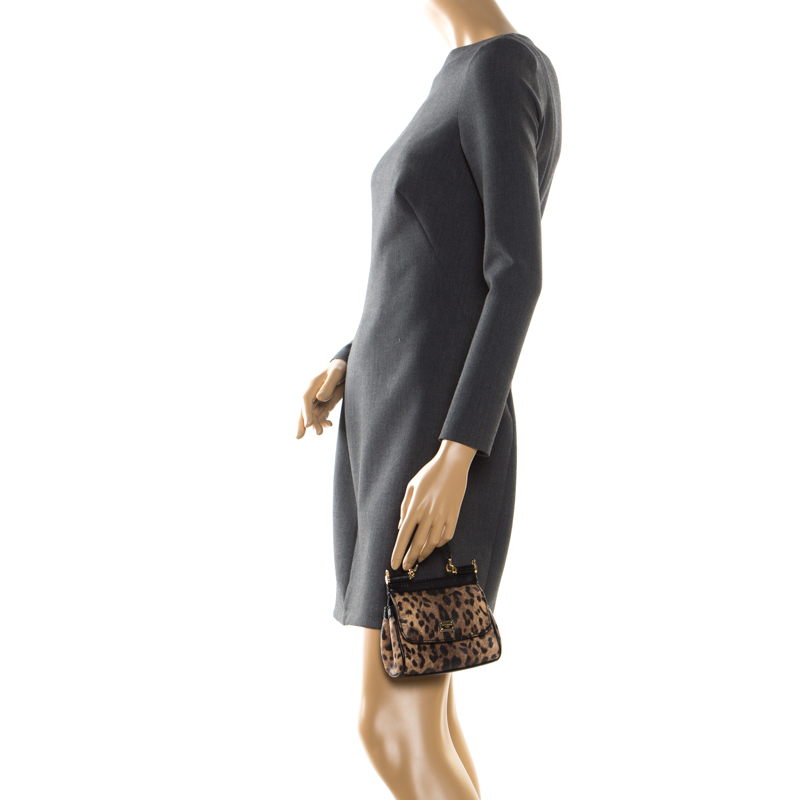 

Dolce and Gabbana Beige/Black Coated Canvas and Leather Micro Miss Sicily Top Handle Bag