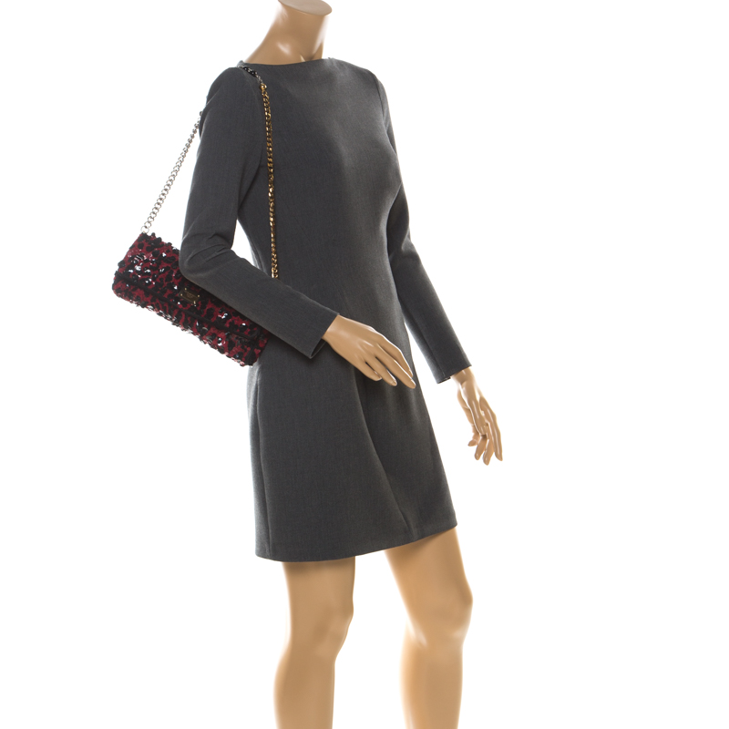 

Dolce and Gabbana Red/Black Sequin Miss Charles Shoulder Bag