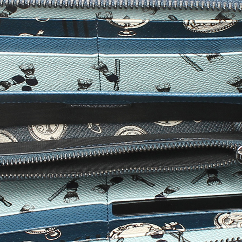 

Dolce And Gabbana Blue Leather Long Wallet