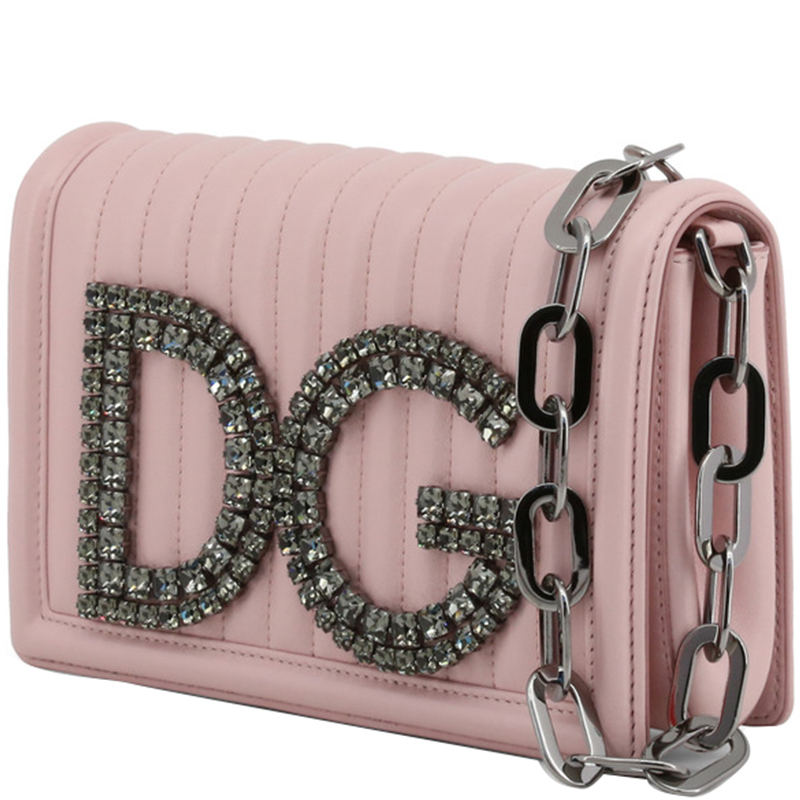 

Dolce & Gabbana Pink Leather Chain Crossbody Bag