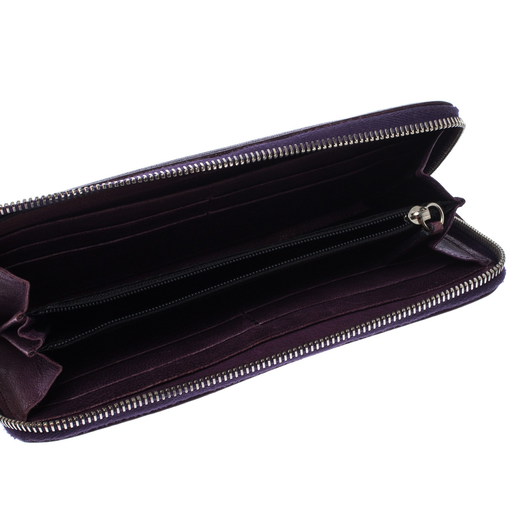 

D&G Purple Leather Zip Around Continental Wallet