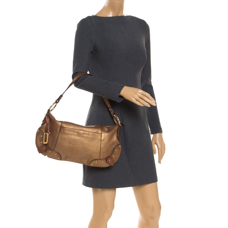 

Dolce & Gabbana Gold Leather Shoulder Bag