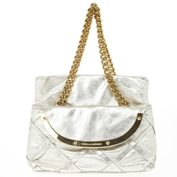 Dolce and Gabbana Silver Miss Camp Shoulder Bag