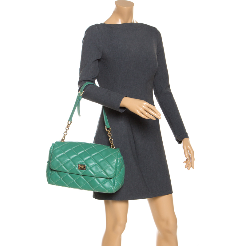 

Dolce and Gabbana Green Quilted Leather Miss Kate Shoulder Bag