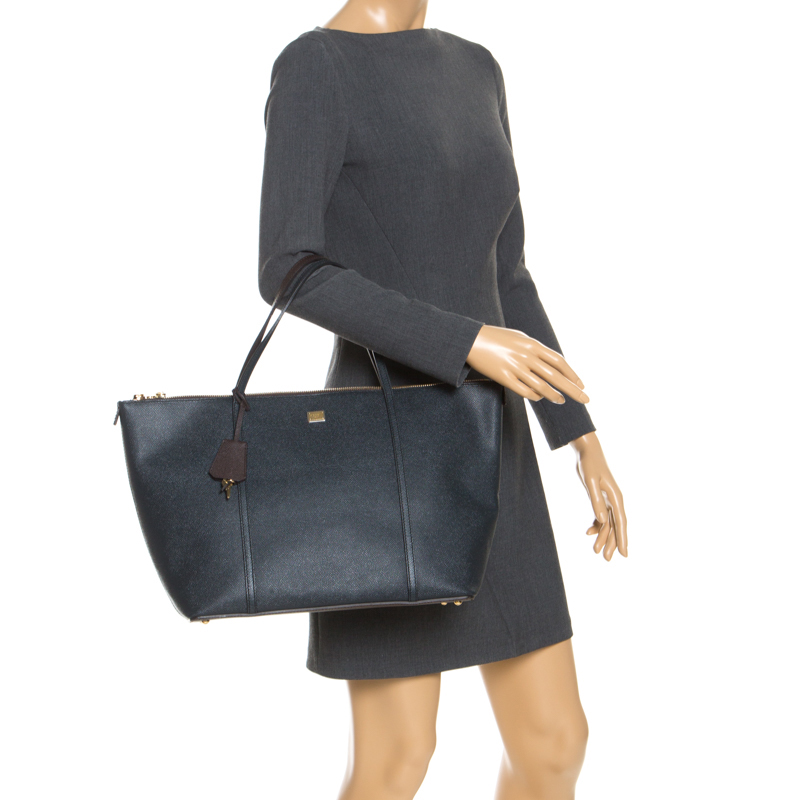 

Dolce & Gabbana Dark Blue Leather Miss Escape Tote