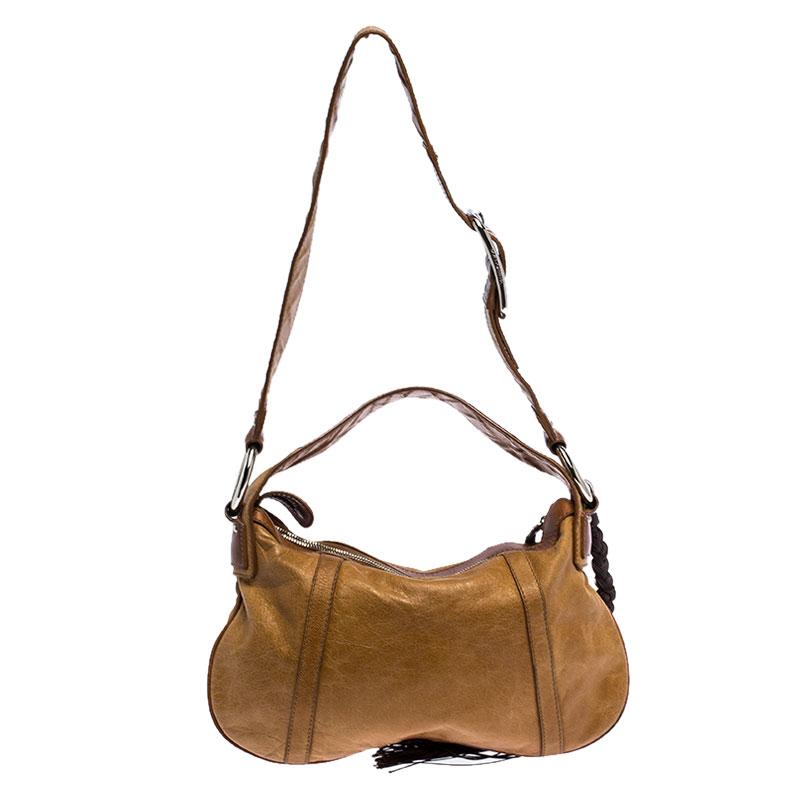 Pre-owned Dolce & Gabbana Tan/brown Leather Shoulder Bag