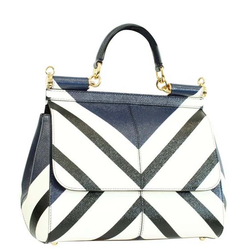 

Dolce and Gabbana Multicolor Printed Leather Sicily Bag