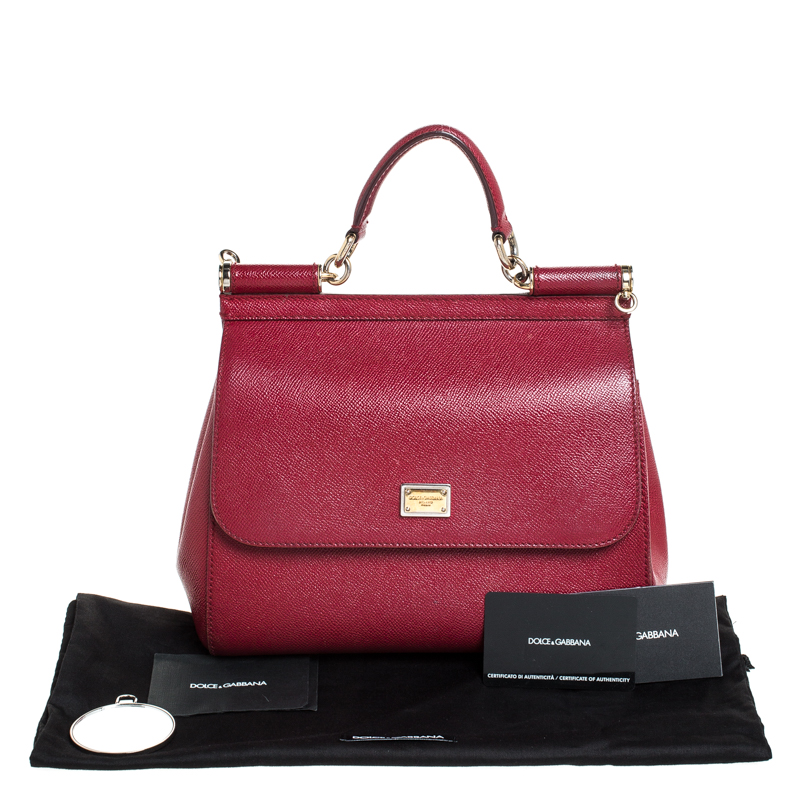 Sicily leather handbag Dolce & Gabbana Red in Leather - 32819613