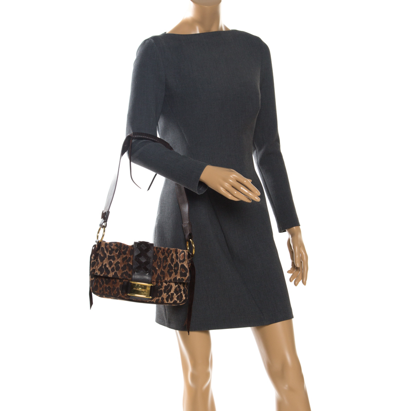 

Dolce & Gabbana Brown Fabric and Leather Shoulder Bag
