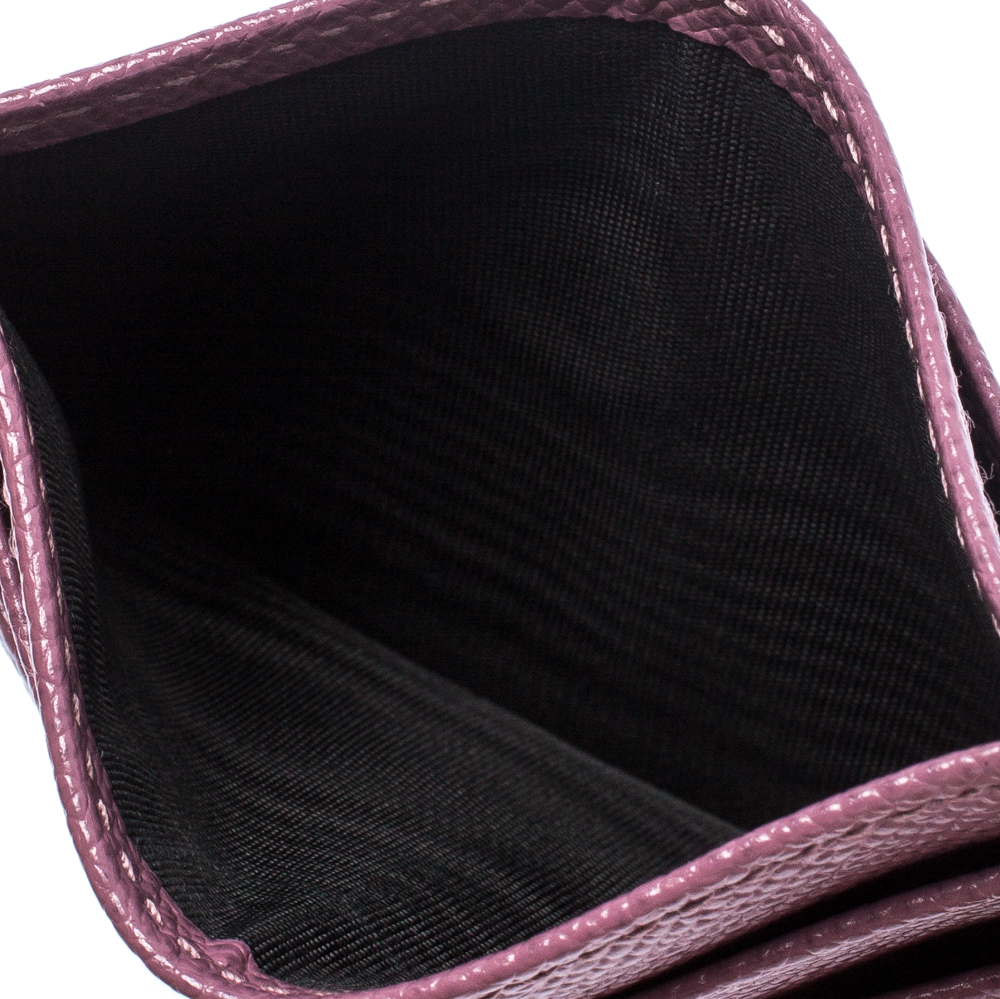 

Dolce & Gabbana Purple Leather Card Holder