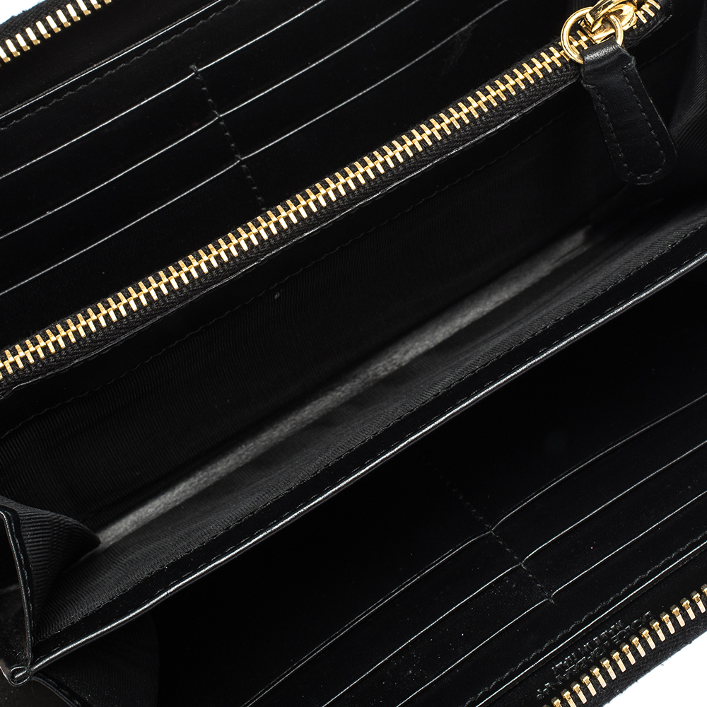 

Dolce & Gabbana Black Leather Zip Around Continental Wallet