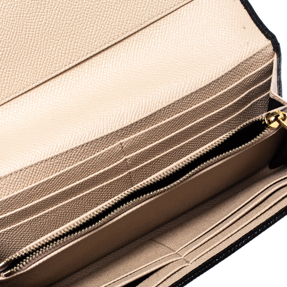 

Dolce & Gabbana Black Leather Padlock Continental Wallet