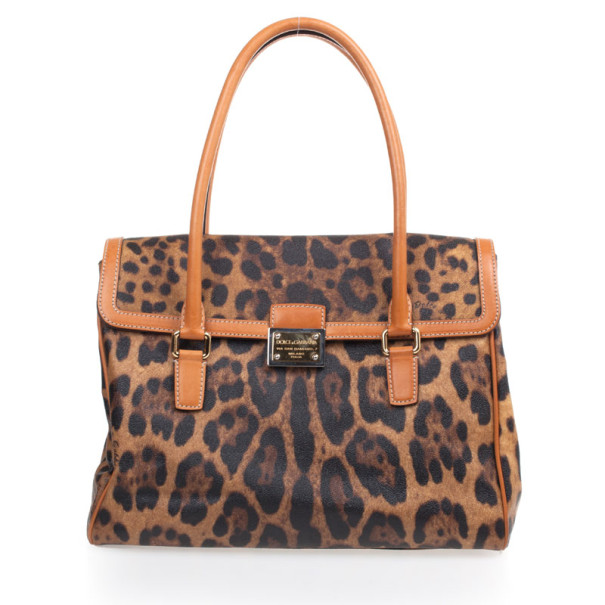 Pre Owned Dolce and Gabbana Leopard Satchel