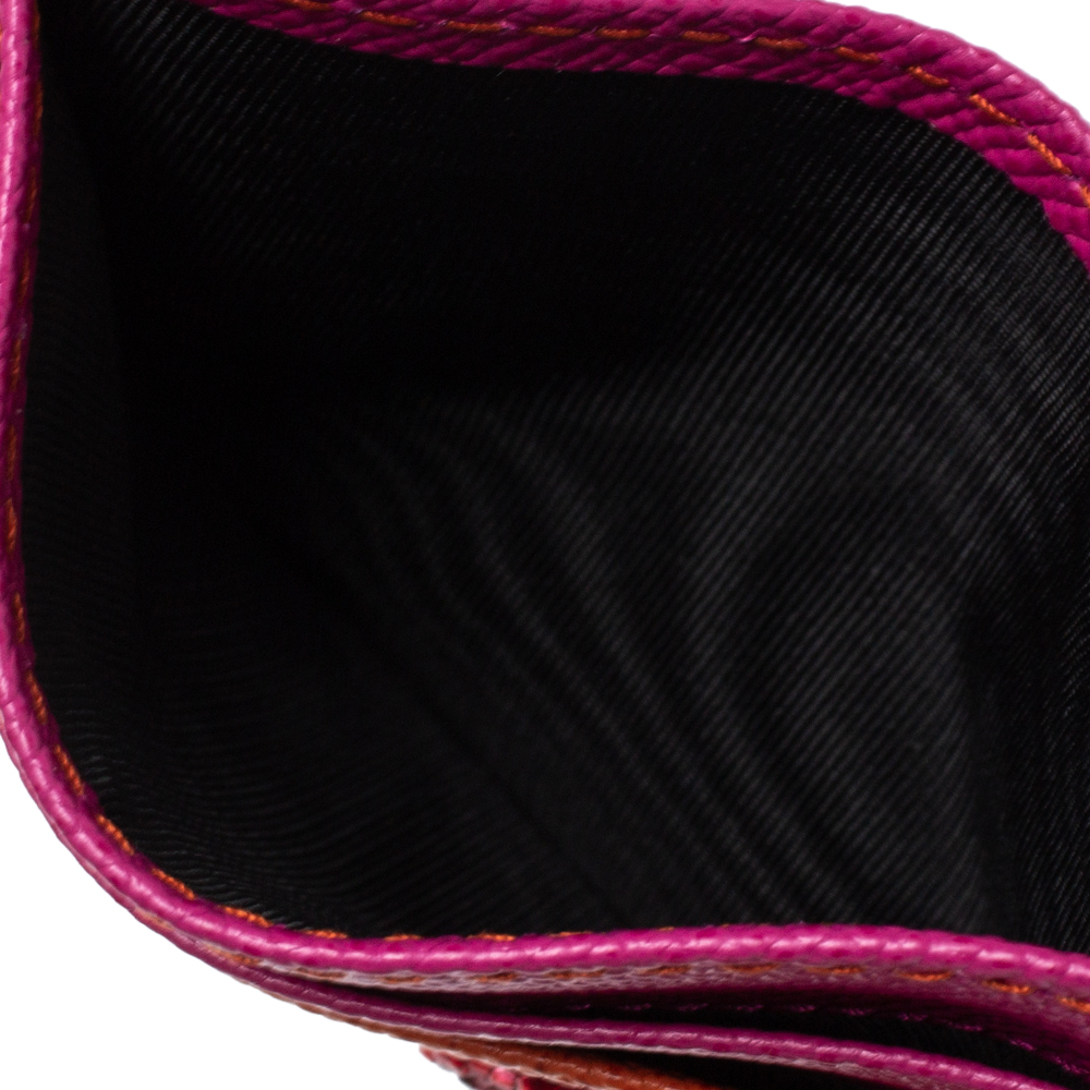 

Dolce & Gabbana Orange/Pink Leather Business Card Holder