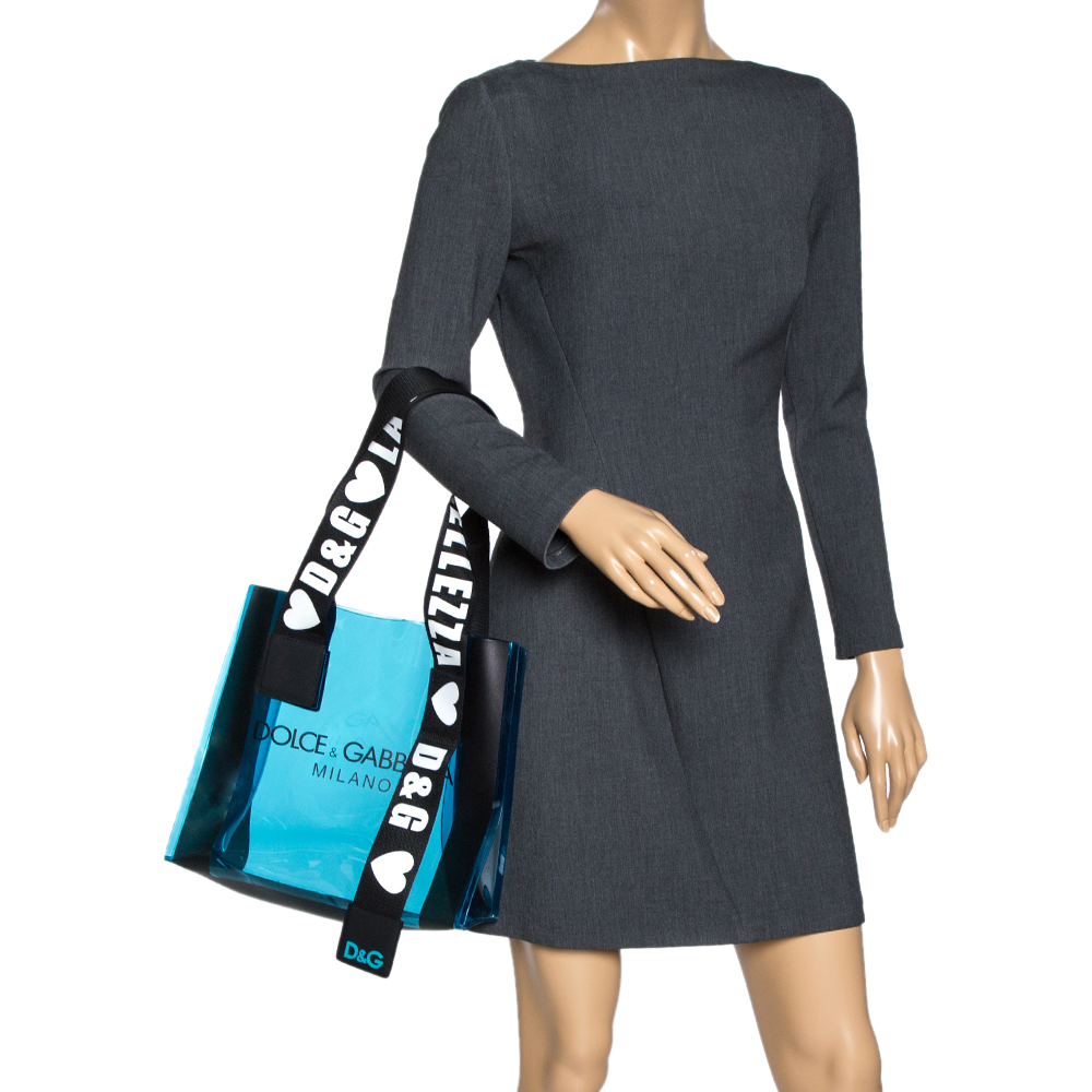 

Dolce & Gabbana Blue/Black PVC Street Shopper Tote