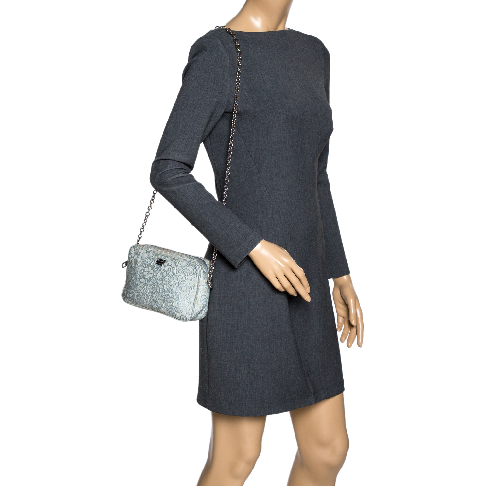 

Dolce & Gabbana Pale Blue Lace Crossbody Bag
