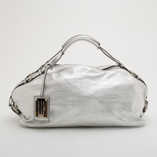 مملوكة مسبقًا Dolce and Gabbana Metallic Leather Boston Satchel