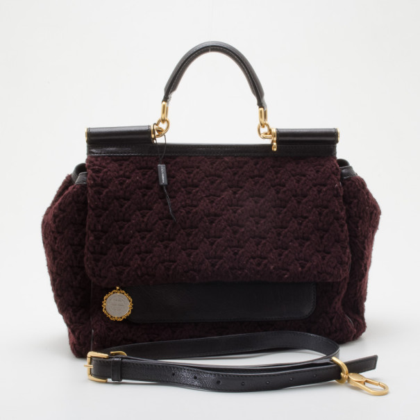 مملوكة مسبقًا Dolce and Gabbana Brocaded Miss Sicily Satchel
