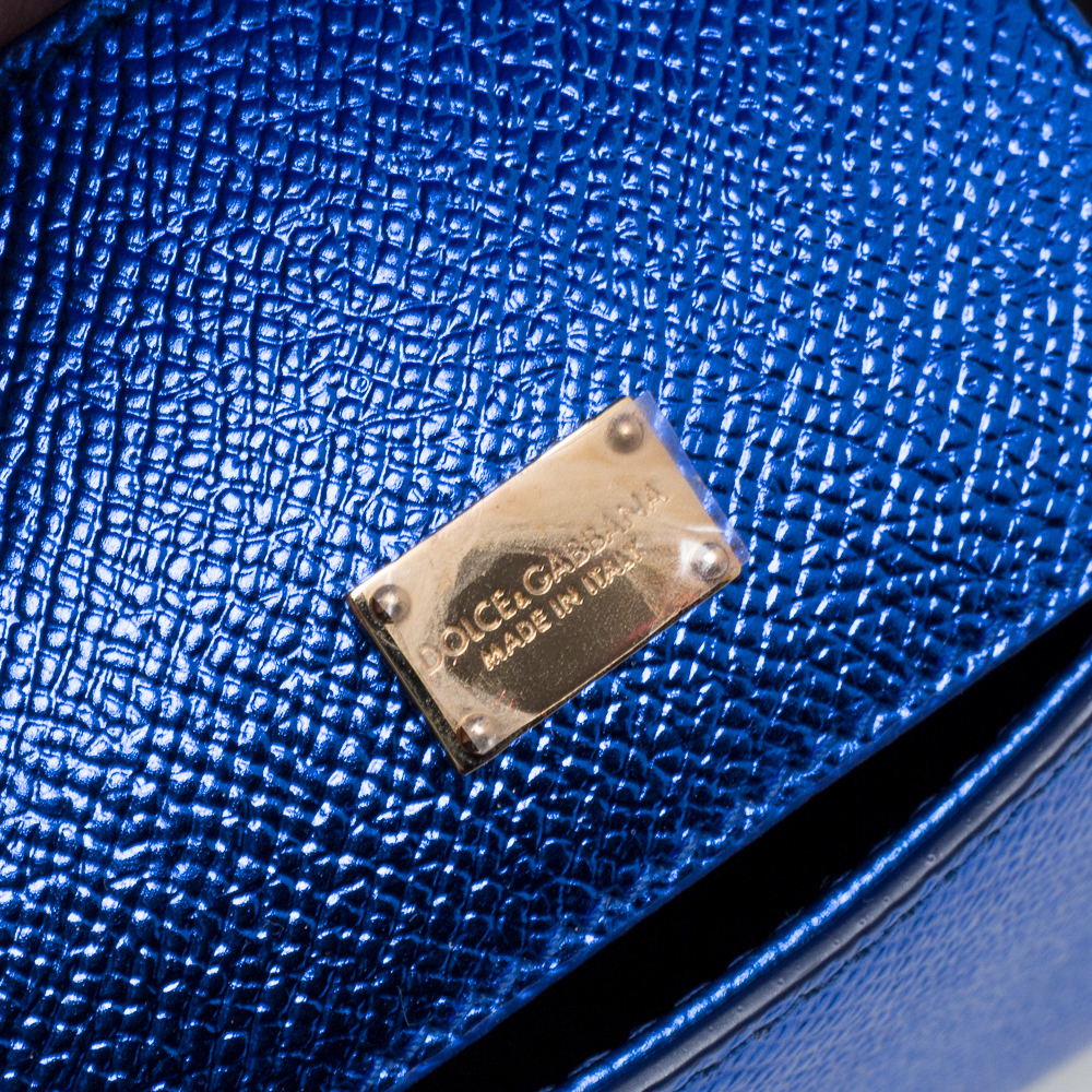 Dolce & Gabbana Electric Blue Leather Medium Miss Sicily Top Handle Bag  Dolce & Gabbana