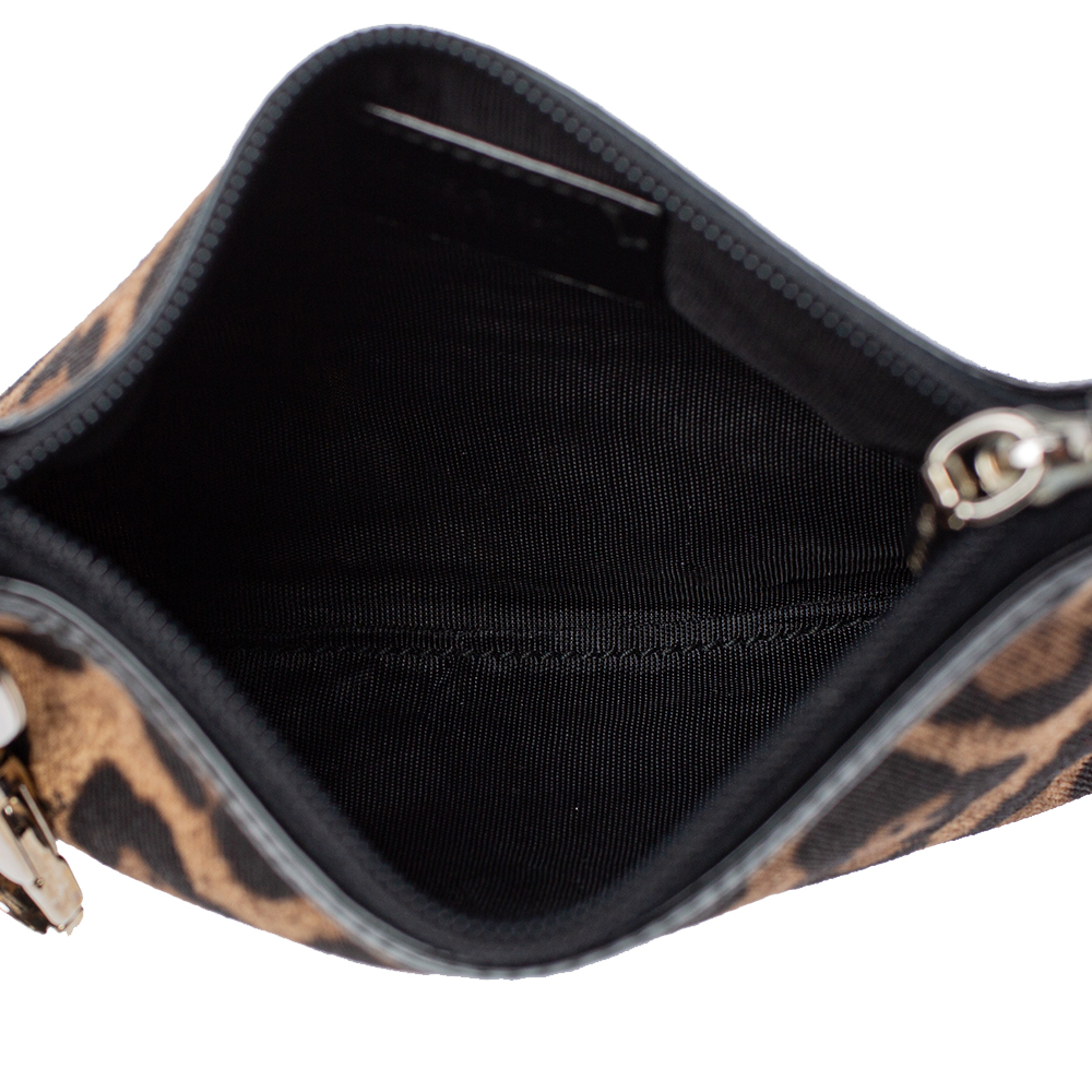 

Dolce & Gabbana Brown Leopard print Canvas and Patent Leather Pouch