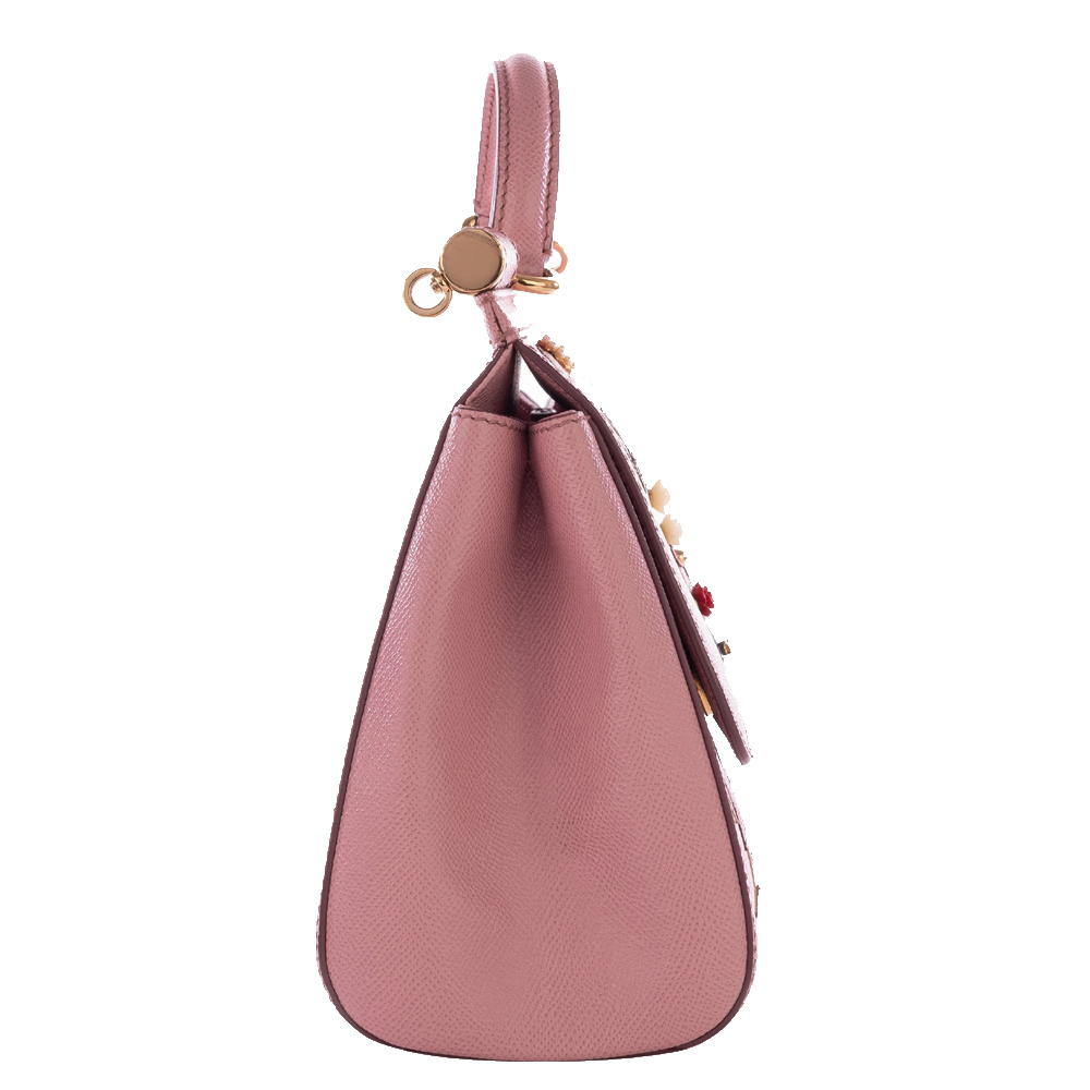 

Dolce & Gabbana Pink Leather Medium Viva La Mamma Miss Sicily Bag