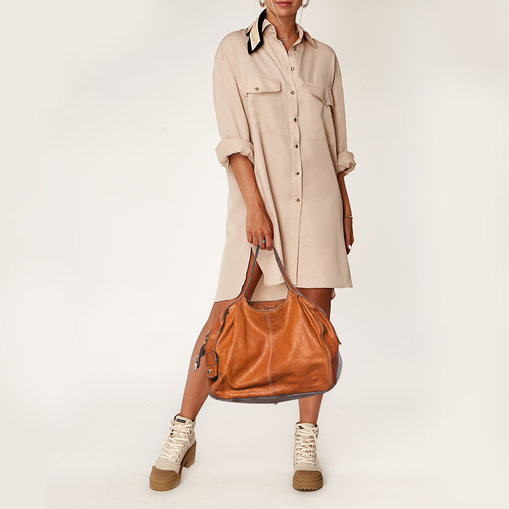 

Dolce & Gabbana Brown Leather Zip Tote