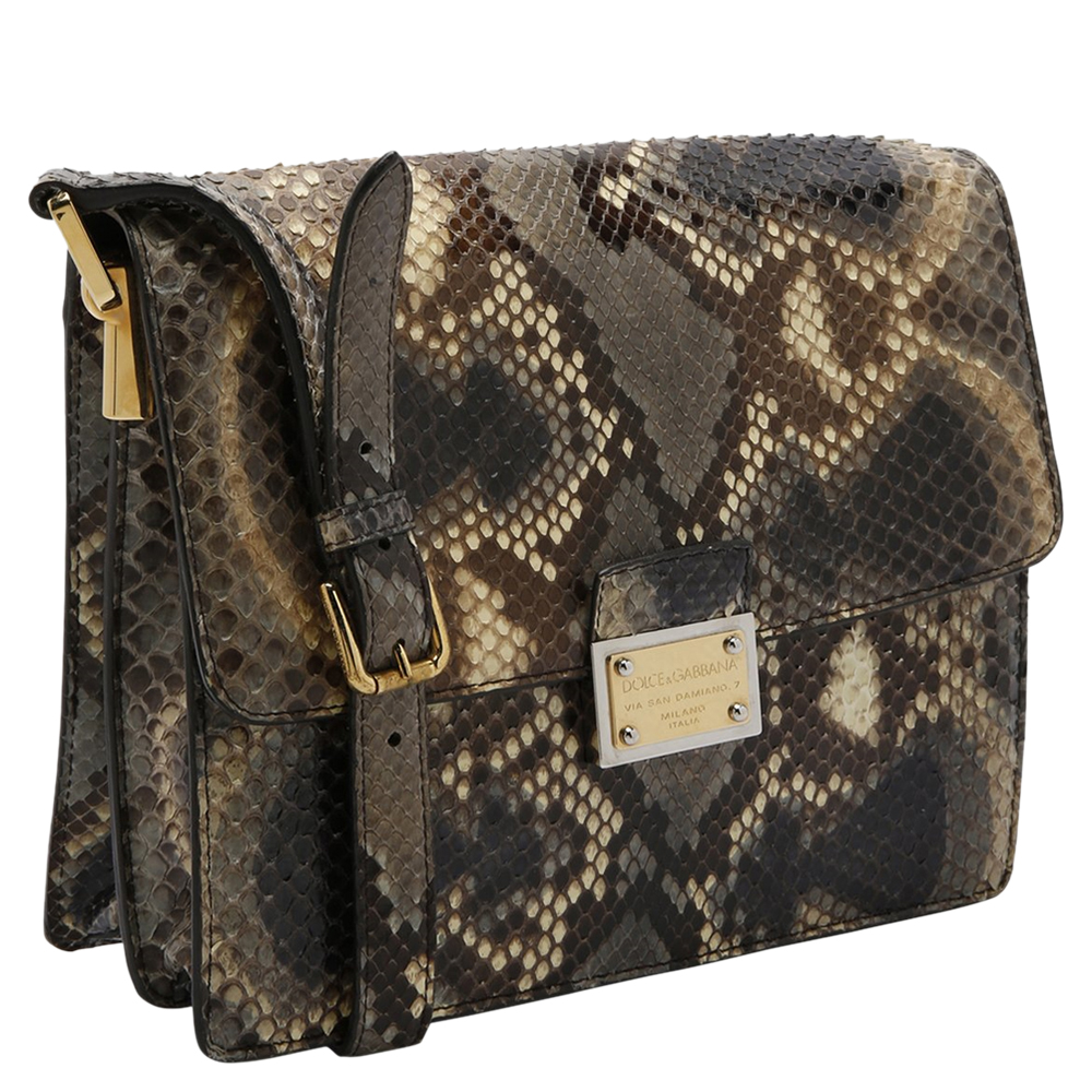 

Dolce & Gabbana Brown Vintage Python Leather Bag
