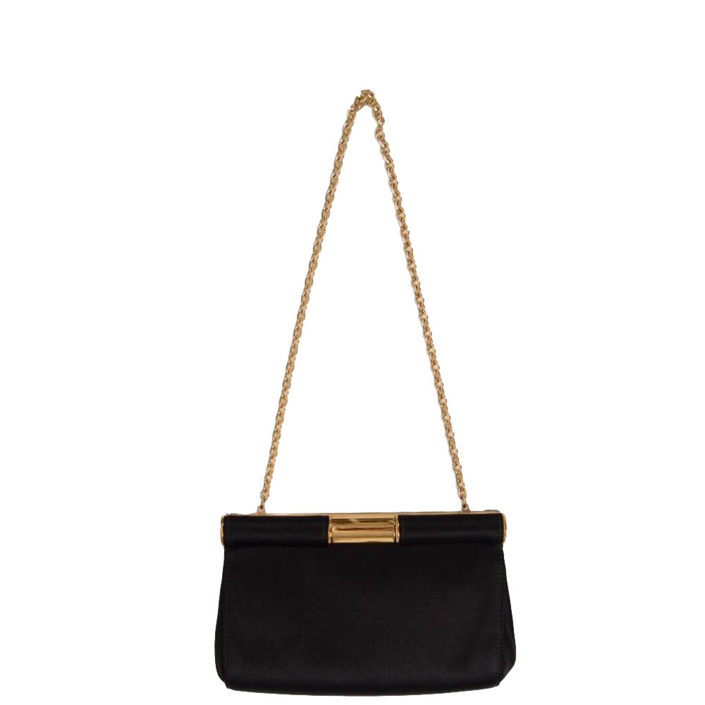 

Dolce & Gabbana Black Canvas Clutch on Chain Bag