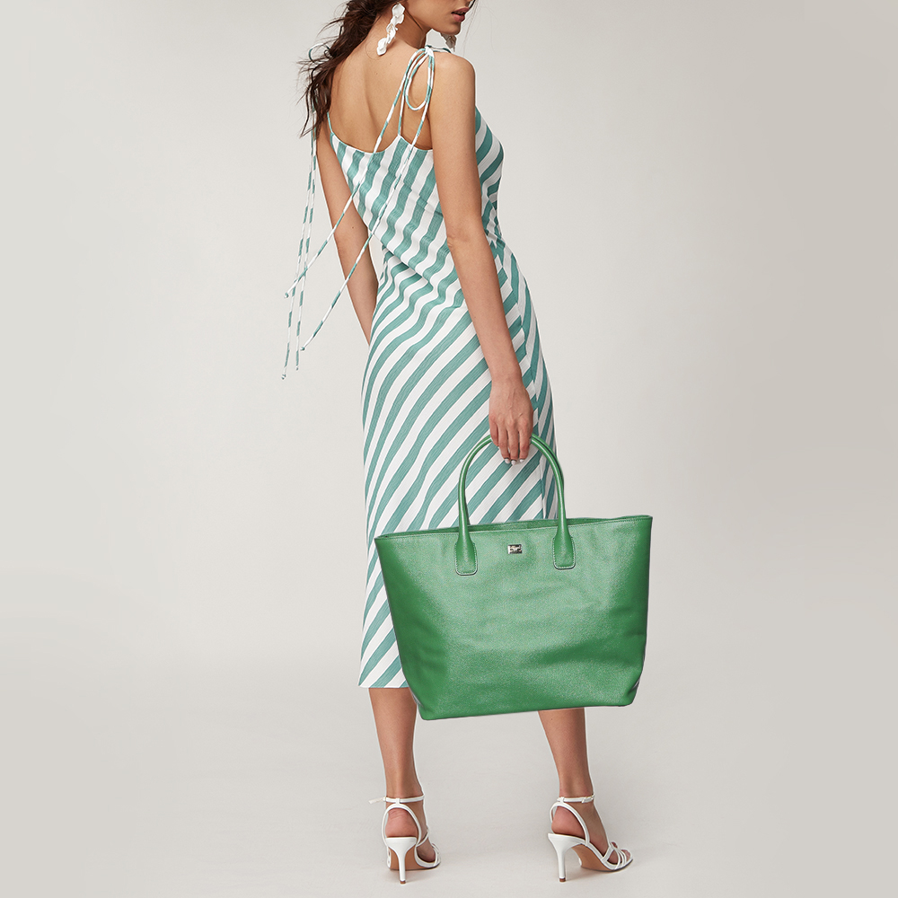 

Dolce & Gabbana Green Leather Miss Alma Tote