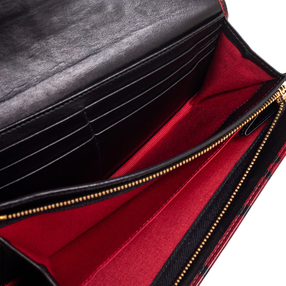 

Dolce & Gabbana Burgundy/Black Leopard Print Leather Continental Wallet