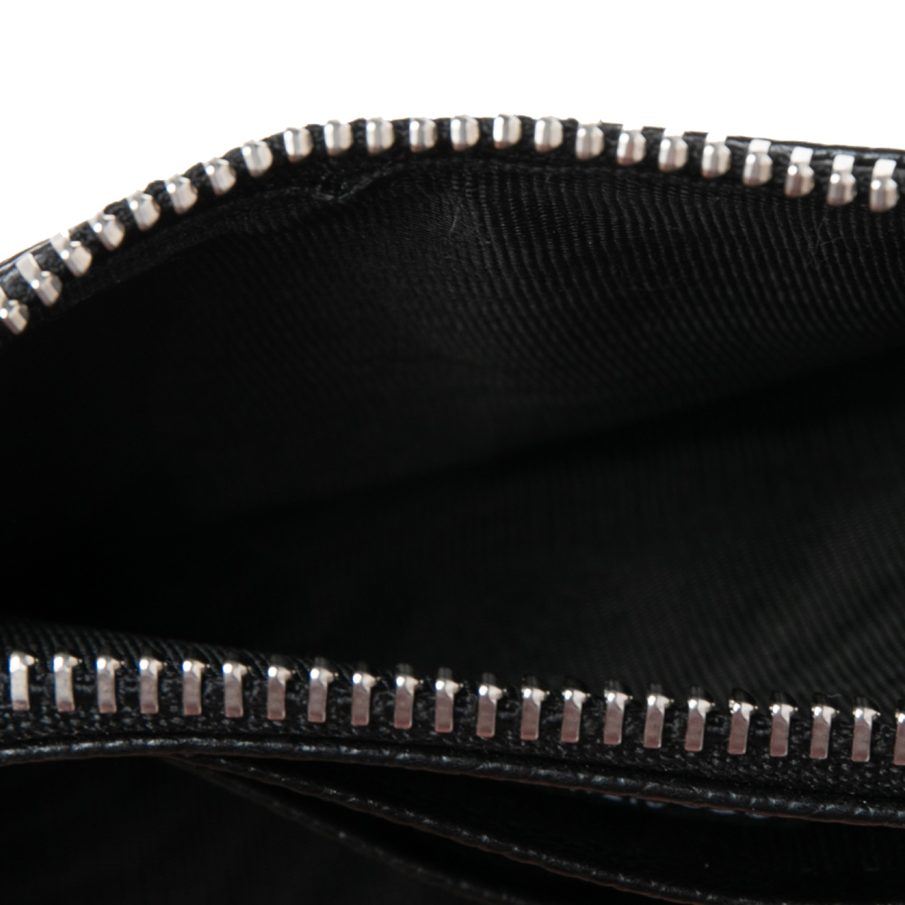 

Dolce & Gabbana Black Leather Logo Zip Card Holder