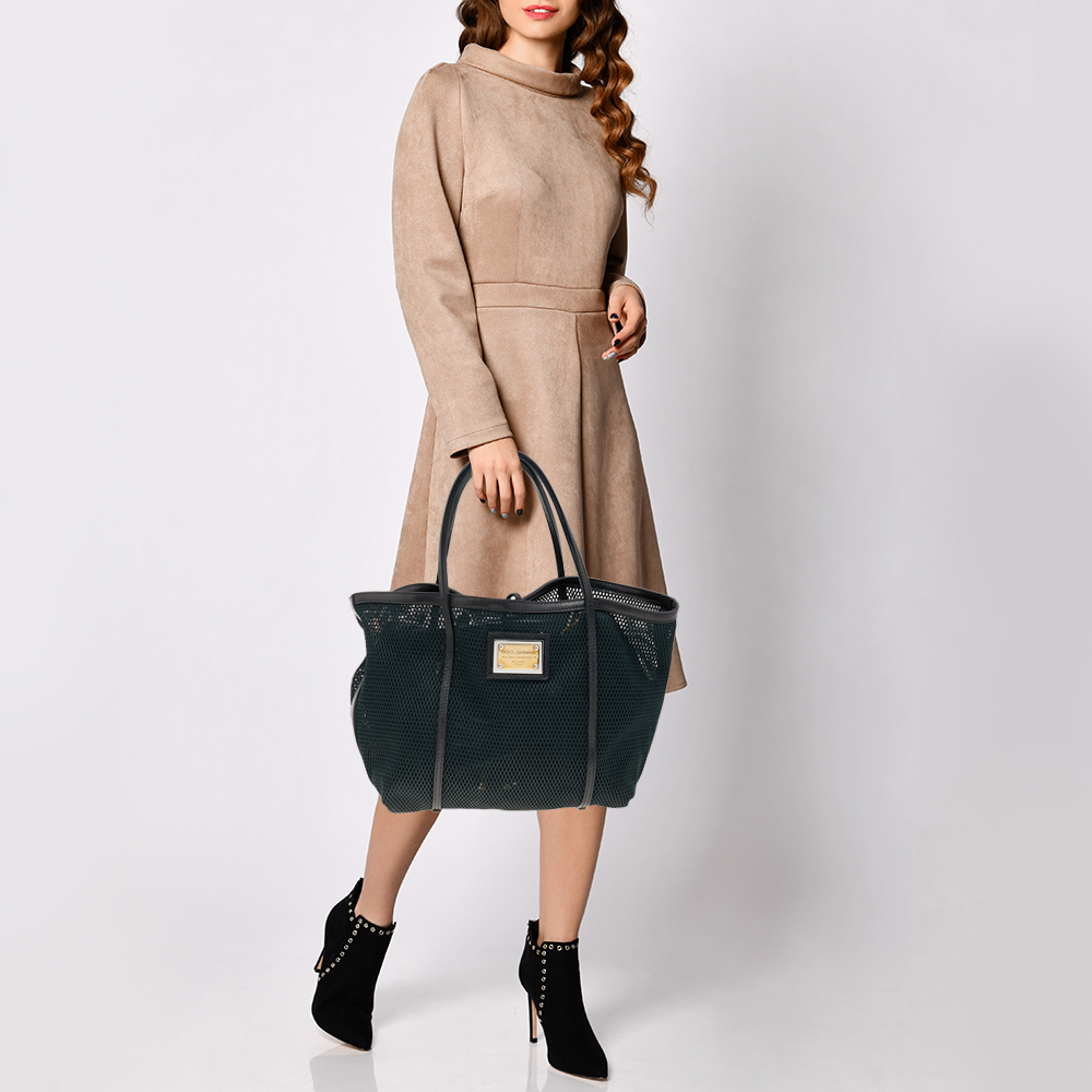 

Dolce & Gabbana Black Leather and Mesh Tote