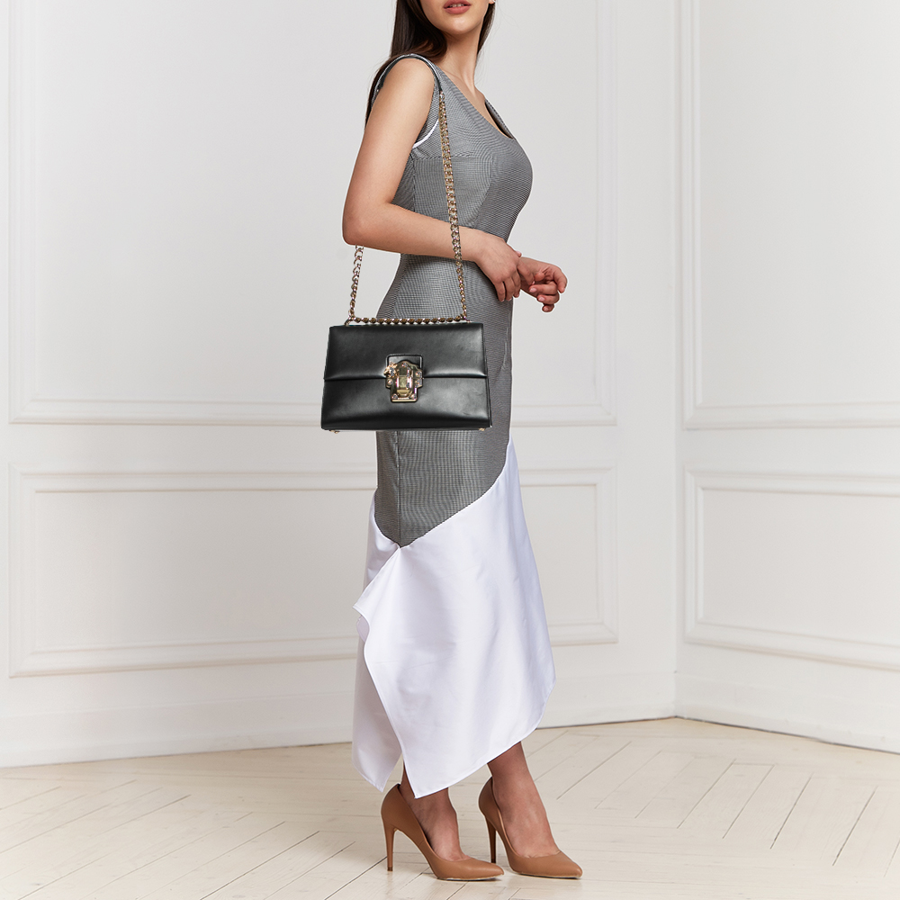 

Dolce & Gabbana Black Leather Lucia Shoulder Bag