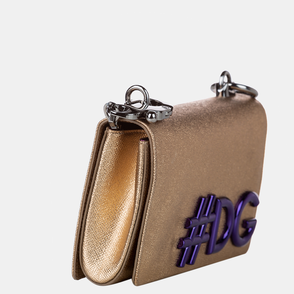 

Dolce & Gabbana Gold DG Girls Leather Crossbody Bag