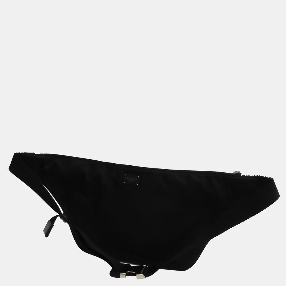 

Dolce & Gabbana Black/White Nylon Belt Bag