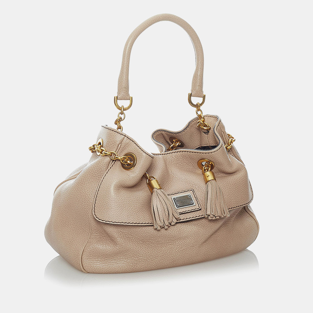 

Dolce & Gabbana Brown/Beige Leather Shoulder Bag