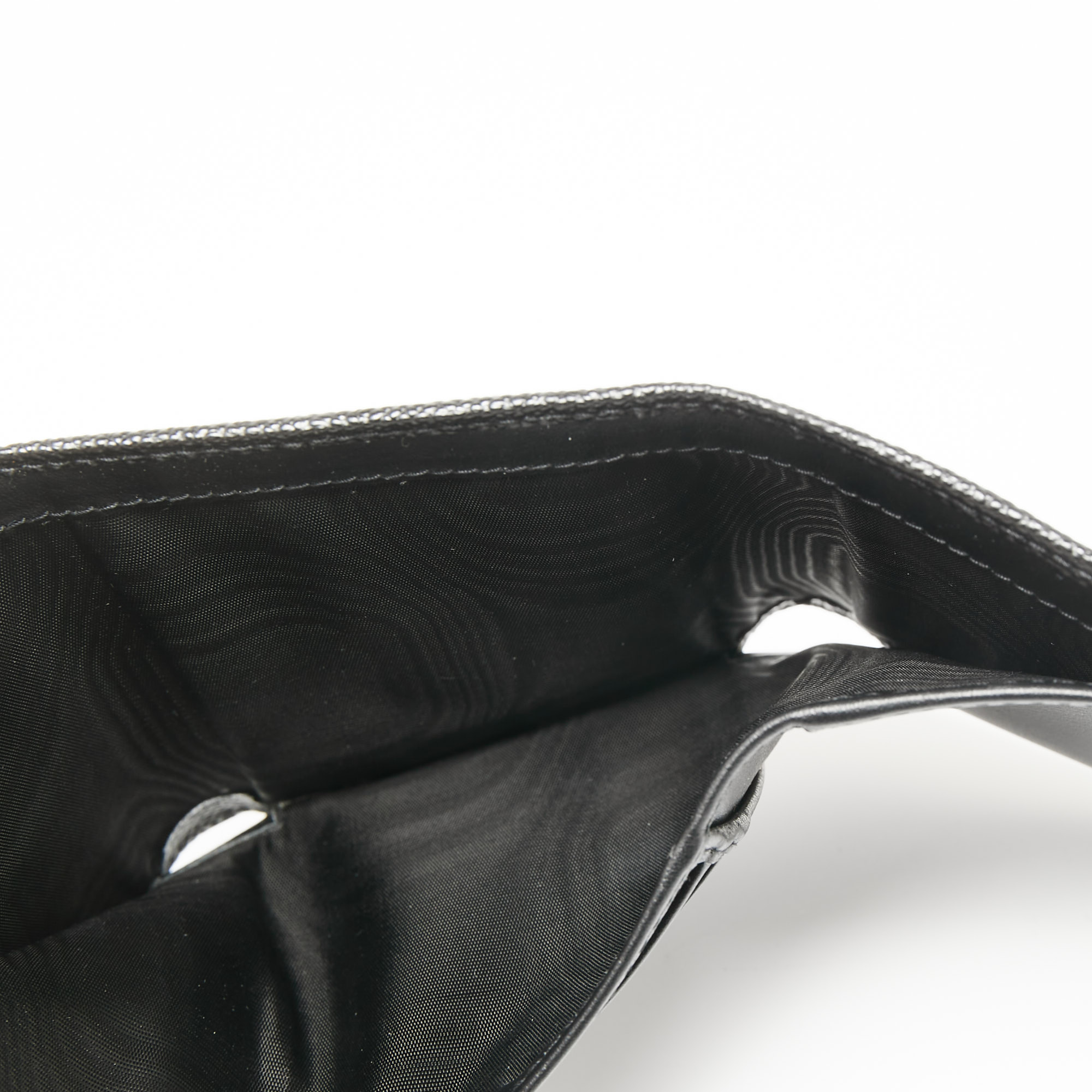 

Dolce & Gabbana Black Leather DG Crystal Embellished Trifold Wallet