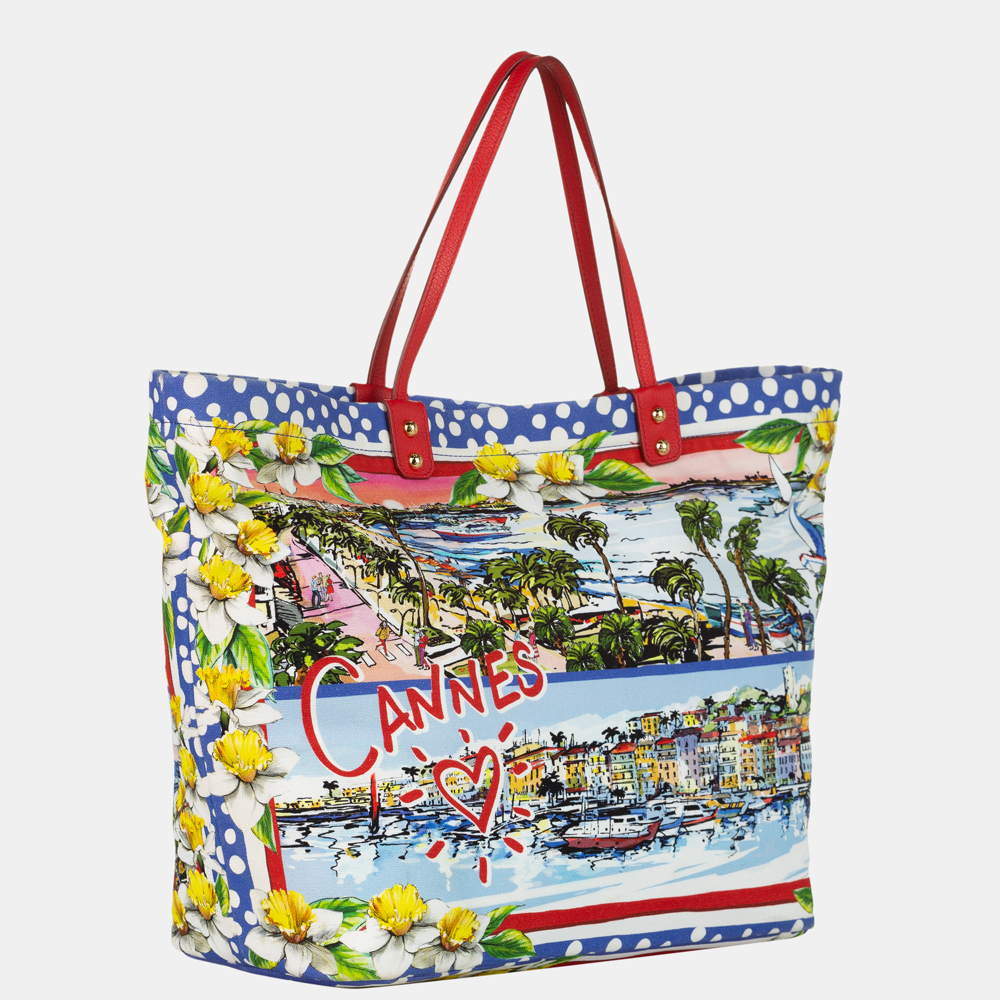 

Dolce & Gabbana Multi Color Cannes Print Canvas Tote Bag, Multicolor