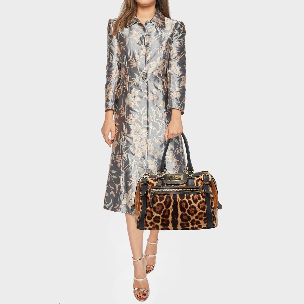 

Dolce & Gabbana Multicolor Leopard Print Calf Hair And Leather Miss Easy Way Bowler Bag