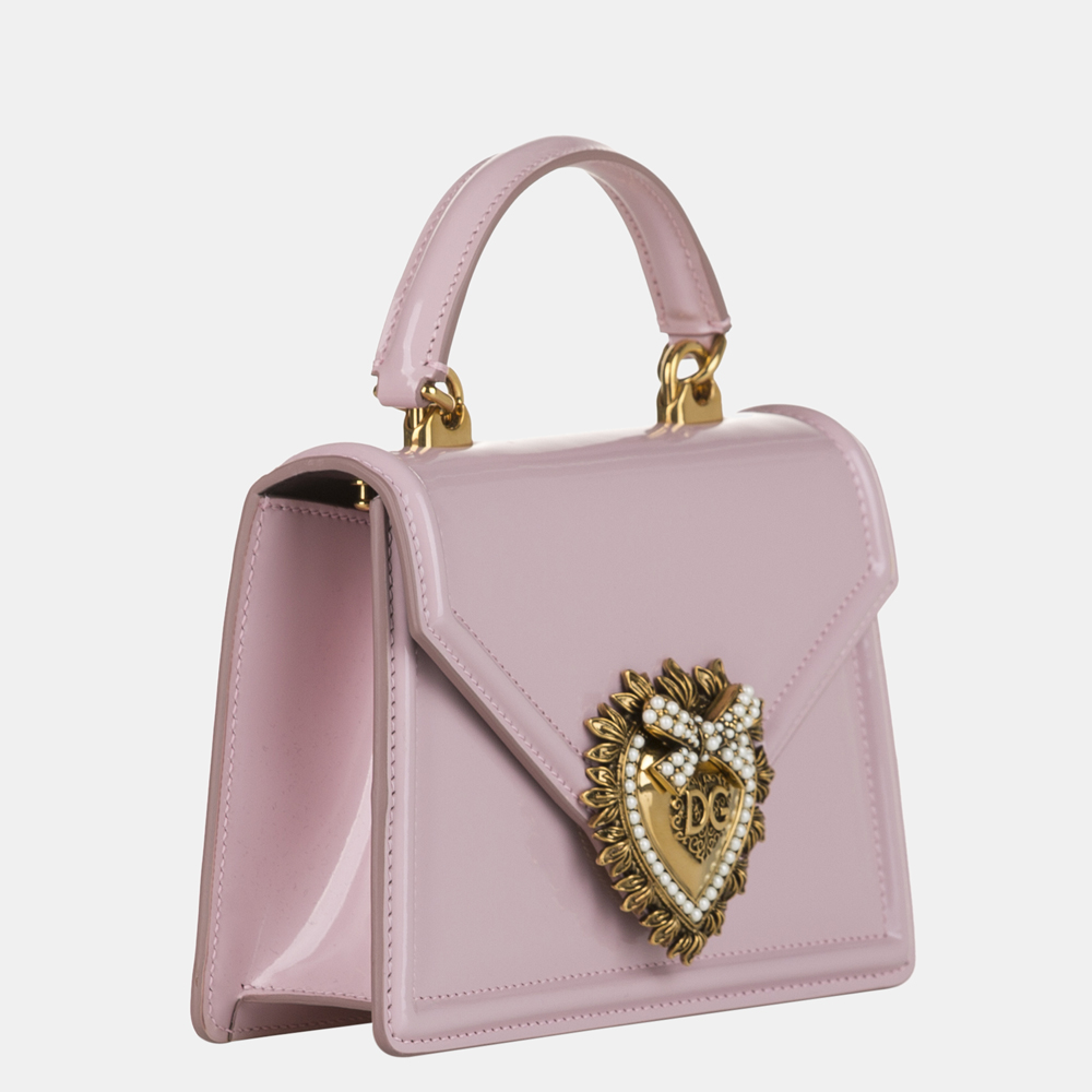 

Dolce & Gabbana Pink Small Devotion Leather Satchel