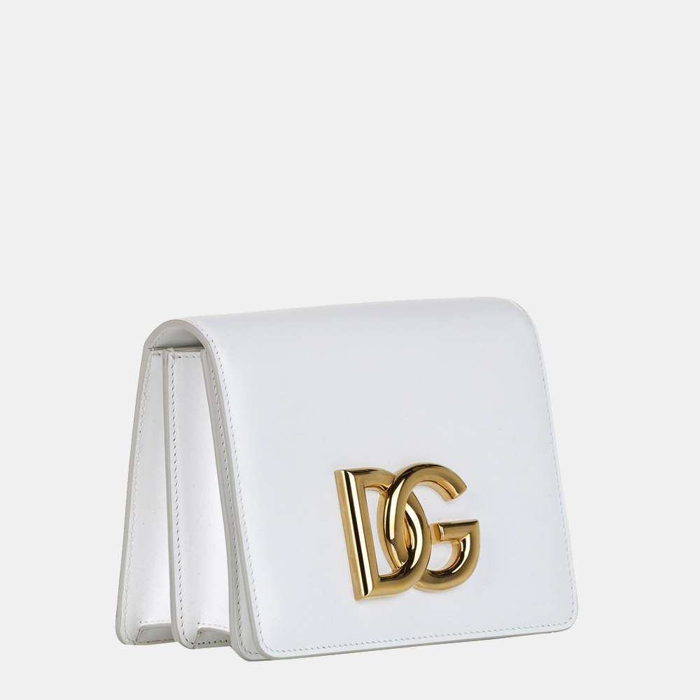

Dolce & Gabbana White DG 3.5 Leather Crossbody Bag