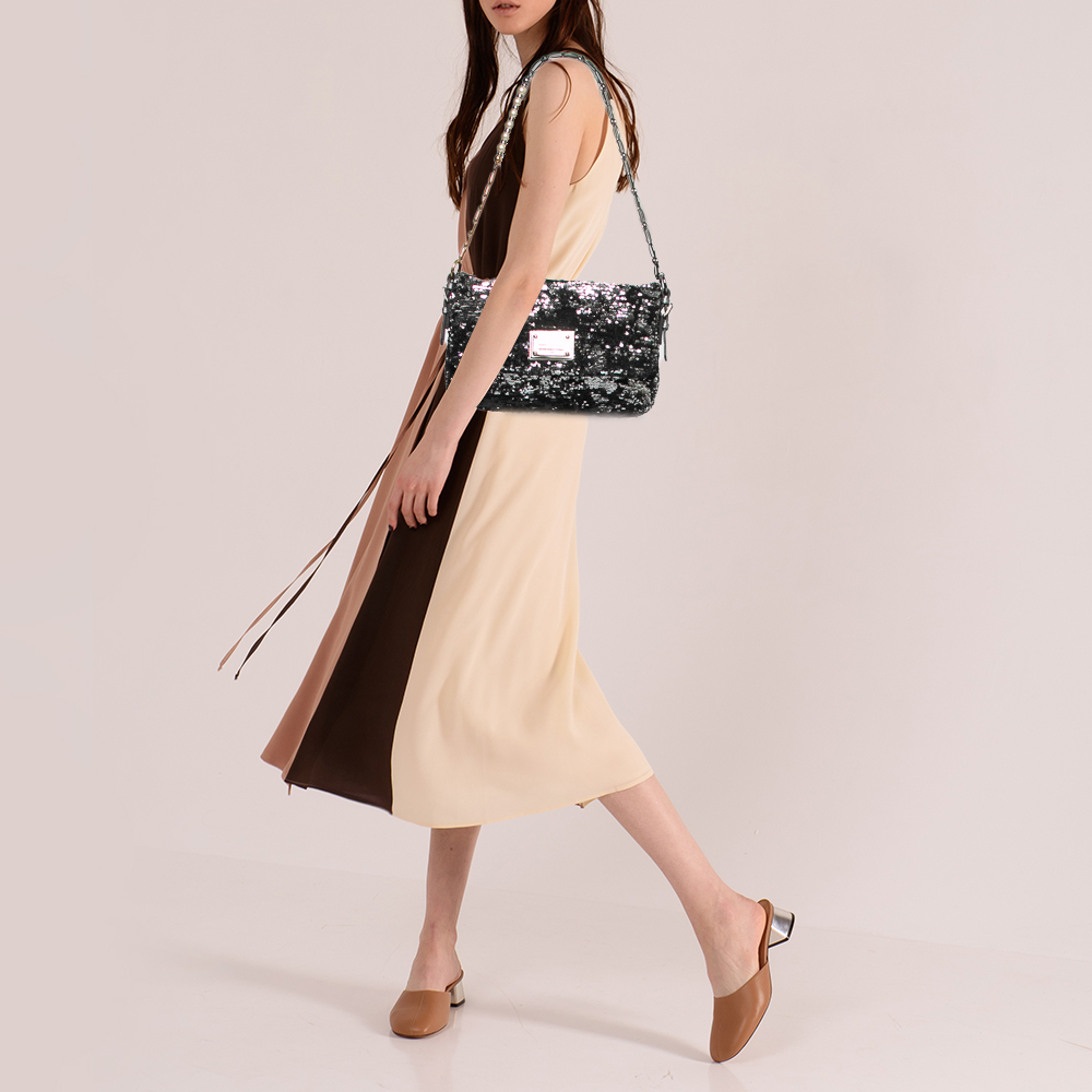 

Dolce & Gabbana Black/Silver Sequins Miss Charles Shoulder Bag