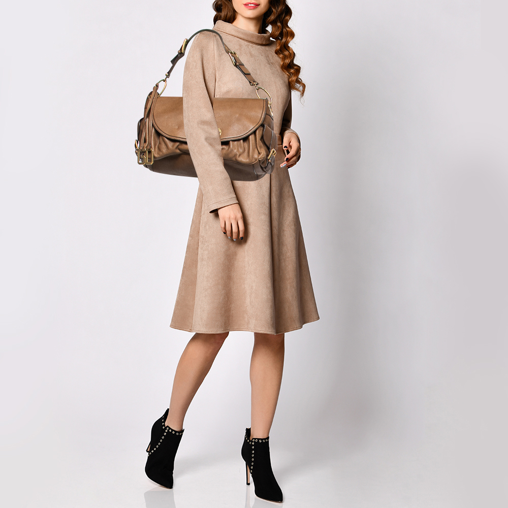

Dolce & Gabbana Brown Leather Side Pocket Shoulder Bag
